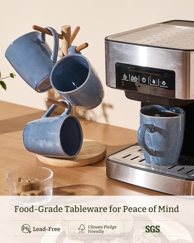 famiware Aurora Coffee Mugs, 14oz Mug Set of 4, Stoneware Cup with Handle