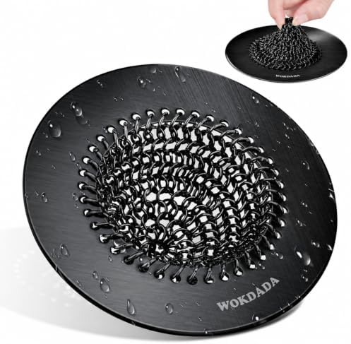 Reversible Kitchen Sink Drain Strainer, Anti-Clog Flat Edge, Black