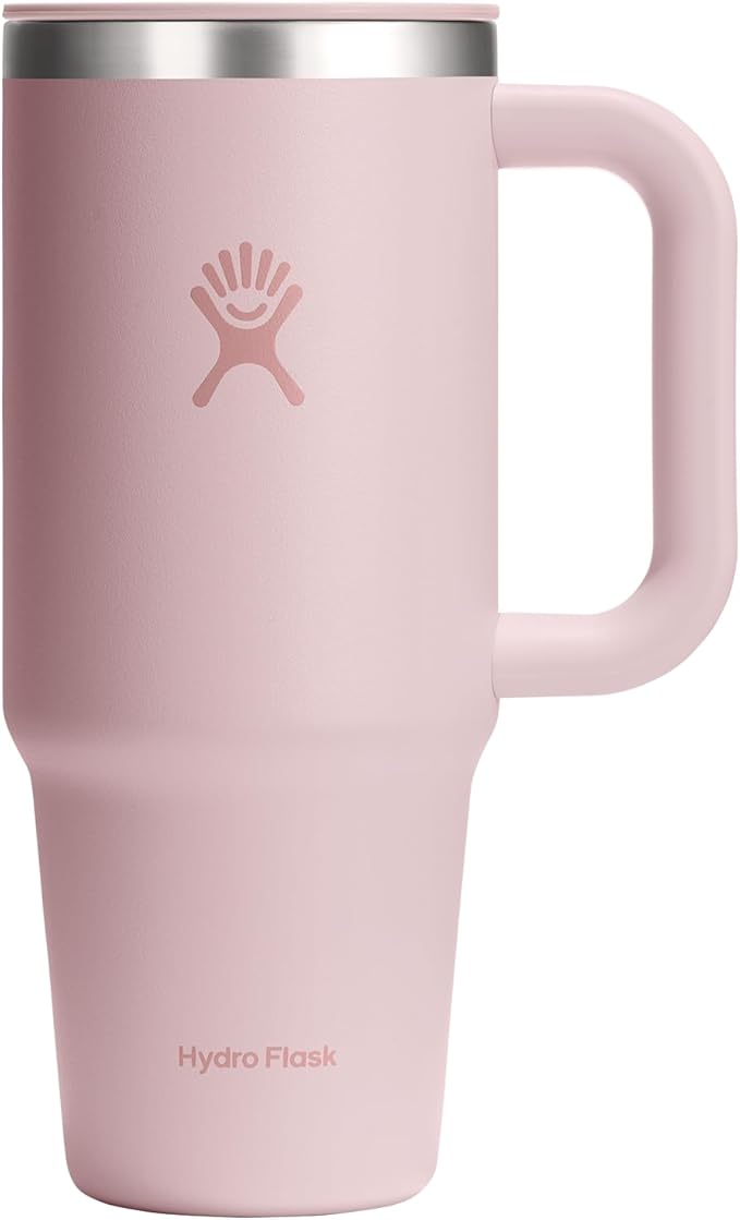 Hydro Flask Coffee Travel Tumbler Mug – Insulated Stainless Steel, Leak Resistant Hot & Iced Coffee Cup 24 Oz Trillium Pink