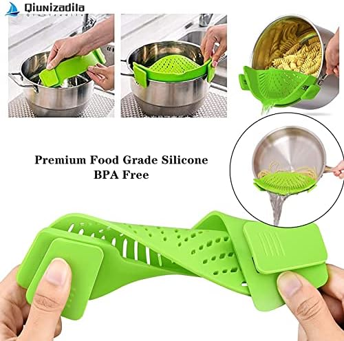 Clip-on Kitchen Food Strainer for Spaghetti, Pasta, Meat, Fruits, Vegetables. Silicone Kitchen Food Strainer for Pots & Bowls