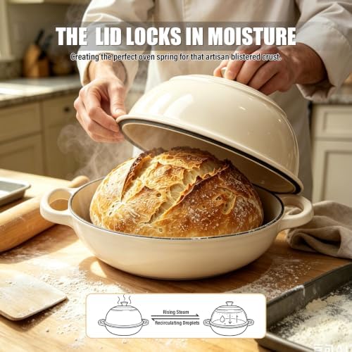 Cast Iron Bread Dutch Oven 6QT Pink Enameled with Lid