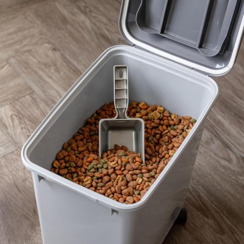IRIS USA Dog Food Storage Container, 2-Pack, Up to 30 lbs, Gray/Dark Gray