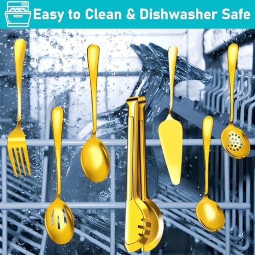 Serving Utensils, 30 Pcs Stainless Steel Large Flatware Serving Tools Kit