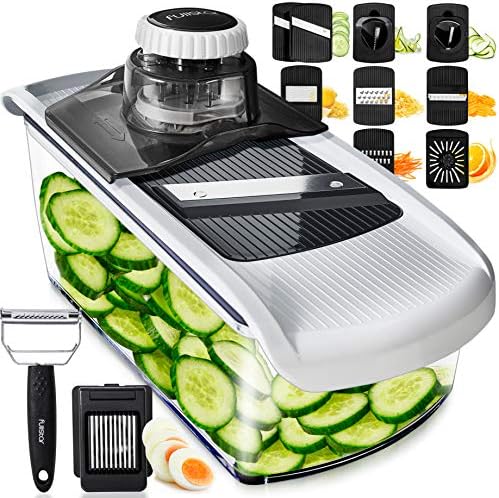 Fullstar Pro Mandoline Vegetable Slicer, Grater & Spiralizer with Container