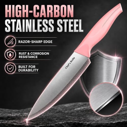 14-Piece Kitchen Knife Block Set with Built-In Sharpener