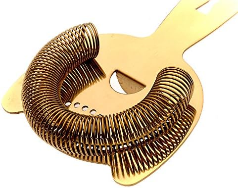 Barfly Heavy Duty Spring Bar Strainer, Gold Plated