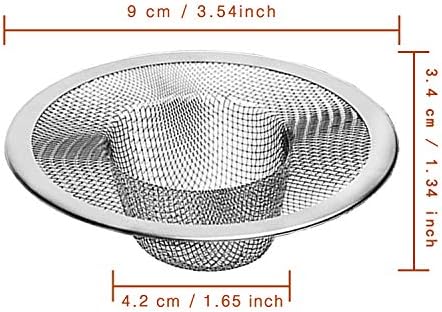 2pcs Heavy Duty Stainless Steel Slop Basket Filter Trap,3.54" Top / 1.65" Mesh Metal Sink Strainer,Perfect for Kitchen Sink/Bathroom Bathtub Wash Basin Floor Drain Balcony Drain Hole,Utility