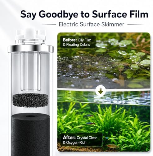 FZONE Aquarium Surface Skimmer with 4-Speed Controller for Planted Tanks