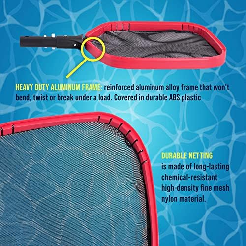 U.S. Pool Supply Swimming Pool 6 Foot Leaf Skimmer Net with 4 Deluxe