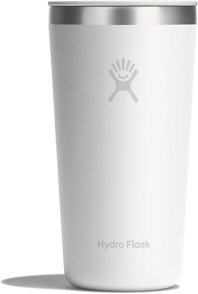 Hydro Flask All Around Tumbler Press-In Lid, Insulated Travel Mug, Stainless Steel Coffee Cup 20 Oz Tonal White