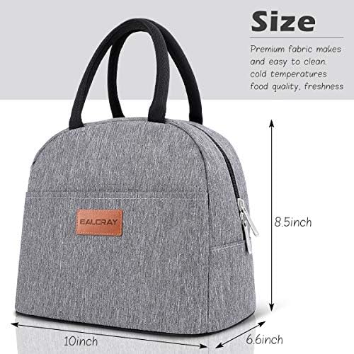 BALORAY Lunch Bag for Women Men Adult Lunch Box (Grey), M