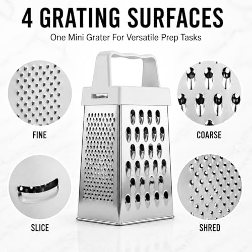 HIC Kitchen Mini Garlic Grater Slicer, Stainless Steel, Set of 2