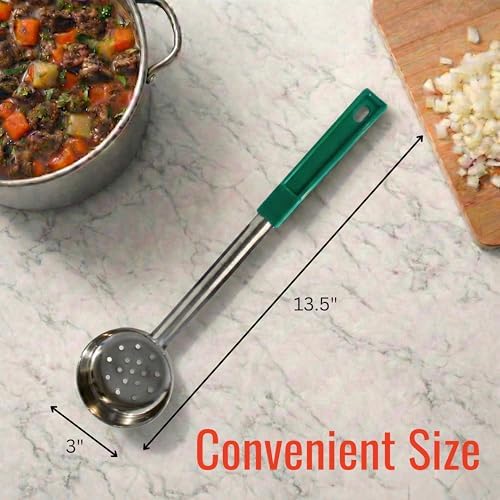 4 oz Slotted Stainless Steel Portion Control Ladle Spoodle - [Pack of 12]