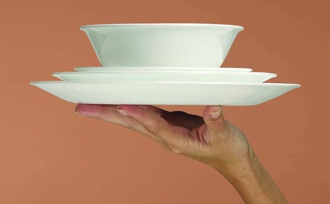 Corelle 3128 Vitrelle Glass Winter Frost White Serving Platter, Pack of 3