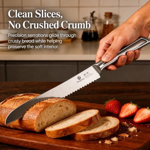 imarku Serrated Bread Knife with Japanese High Carbon Stainless Steel