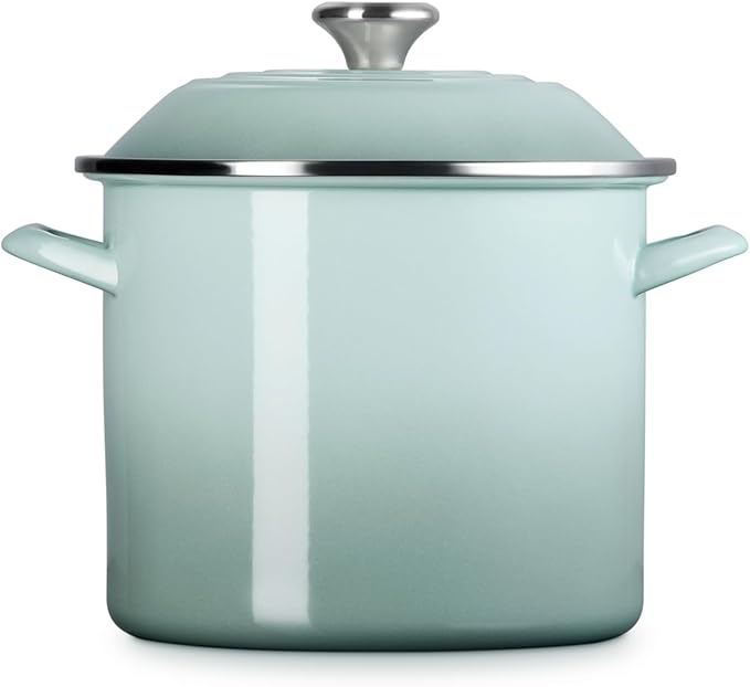 Le Creuset Enamel on Steel Traditional Stockpot, 10 qt., Sea Salt with Stainless Steel Knob