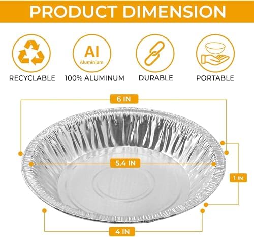 Aluminum Foil 6 inch Pie Pans, 55 Count