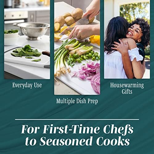 Cutting Boards for Kitchen - BPA-Free Chopping Board - Different Sizes & Non Slip Handles - Reversible, Large Cutting Board Set - Unique Gifts for Cooks Who Have Everything - 6-Pack Gray