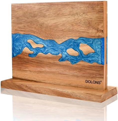 Magnetic Knife Block,Acacia Wood And Resin Kitchen Magnetic Knife Holder，Equipped with strong magnets,Multifunctional Double Side Knife Storage Organizer for Kitchen Counter ，Gifts for new home