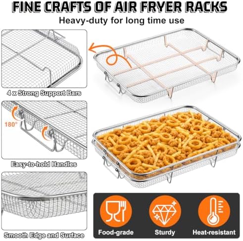 P&P CHEF 16.9 Inch Air Fryer Basket for Oven, Air Fryer Rack, 3 Pieces