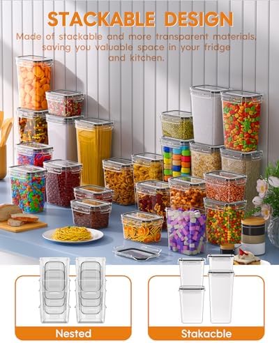KEMETHY Airtight Food Storage Containers with Lids, 24 PCS, BPA-free