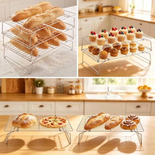 Homikit 5-Tier 10"x15" Stainless Steel Cooling Racks, Large Baking Rack Set