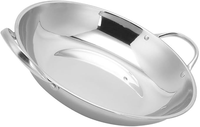 Double Handle Flat-Bottom Cooking Wok Pan 9.84 Inch Heat-Resistant Non-Slip Dry Pot for Gas and Electric Stove Use Versatile Kitchen Cookware