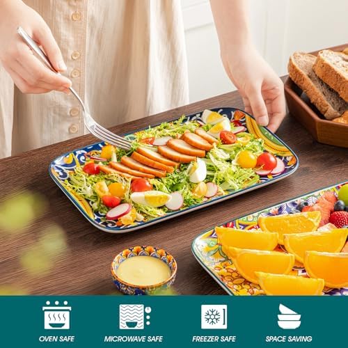 vancasso Serving Platters Set of 4, 12" x 7.4" Inch Rectangular Trays Large
