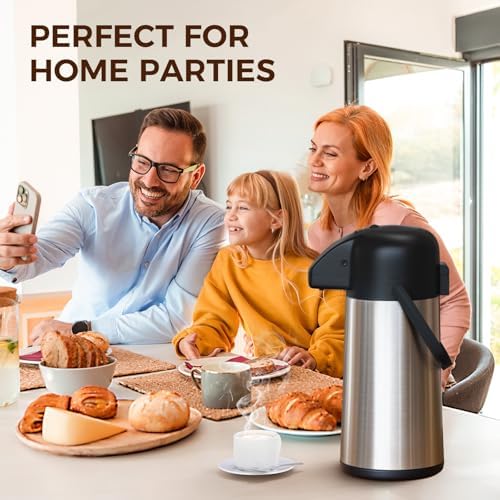 Coffee Carafe for Keeping Hot, 64OZ Airpot Coffee Dispenser with Pump