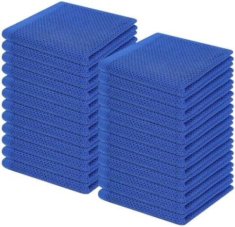 Homaxy 100% Cotton Waffle Weave Kitchen Dish Cloths 24-Pack, Blueberry