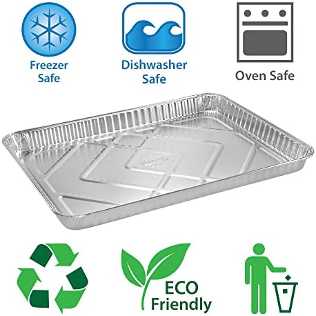 Aluminum Pans Half Size Cookie Sheet 15 Count Durable Nonstick Baking Sheets 17.75" x 12.75" - Sheet Pan, Baking Tray, Cookie Sheets, Foil pans, Foil trays, Sheet Baking Pans