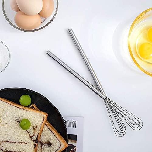 Mini Whisk, Stainless Steel Skinny Small Whisk Egg Beater for Blending, Whisking, Beating, or Stirring