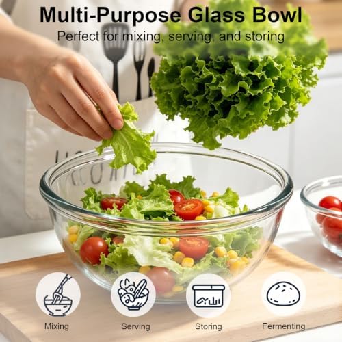 6.3 Quart Large Glass Mixing Bowl for Sourdough Bread