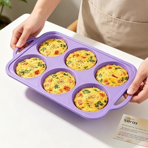 4 Inch Jumbo Silicone Muffin Top Pan with Frame Non Stick Egg Mold Baking