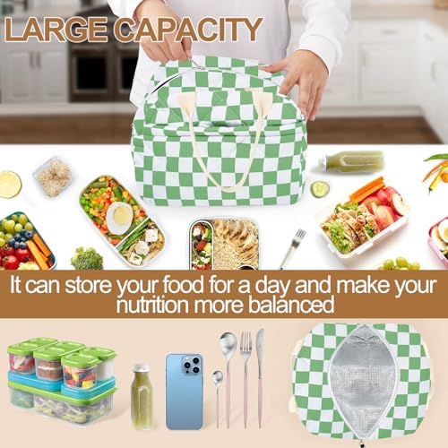 Cotton Quilted Insulated Lunch Bag, Reusable Quilted Floral Lunch Tote Bags