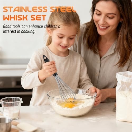 NileHome Whisk 10" Kitchen Whisk,Black Silver