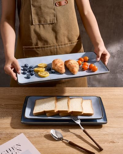 Famiware Serving Platters Set of 3 Sizes - Rectangular, Blue