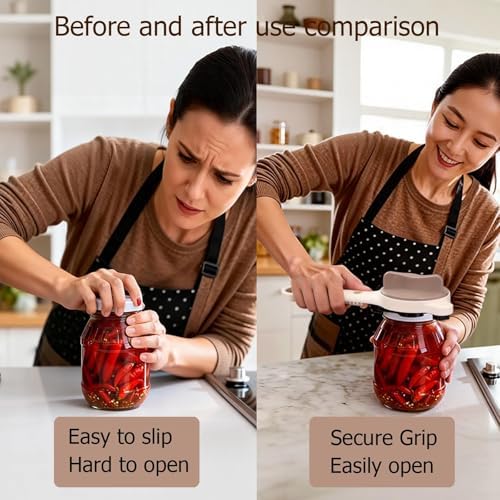 4-in-1 Jar Opener, Ruydiwale Adjustable Jar Opener for Seniors