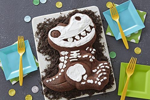 Wilton Dinosaur Cake Pan, Kids 3D Birthday Cake Pan, Silver, Aluminum