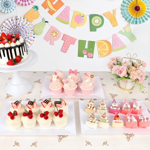Mwellewm 12 Pcs White Plastic Serving Trays, 14''x9'' Rectangle Dessert Trays for Dessert Table, Party Food Display Set Disposable Platters Cookie Cupcake Gold Serving Tray for Birthday Party Wedding