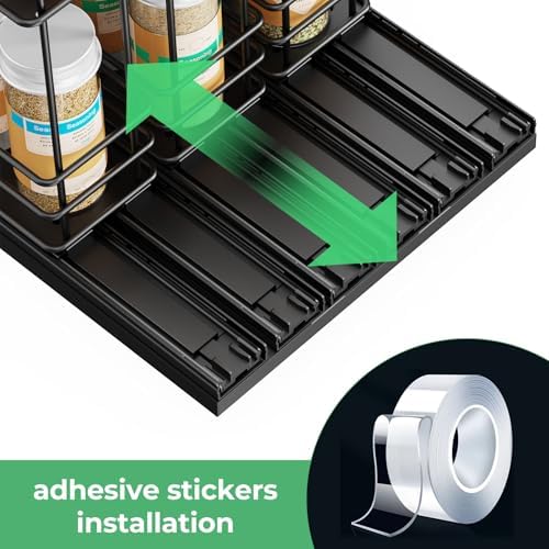 Mystozer Pull Out Spice Rack Organizer for Cabinet, Slide Out Spice Racks