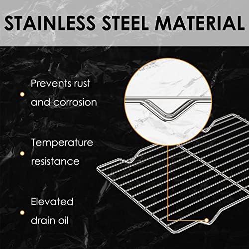 Adorila 2 Pack Cooling Rack for Baking, 8.3" x 11.4" Stainless Steel Grill Rack, Small Grid Baking Rack for Baking Cooking Roasting Oven