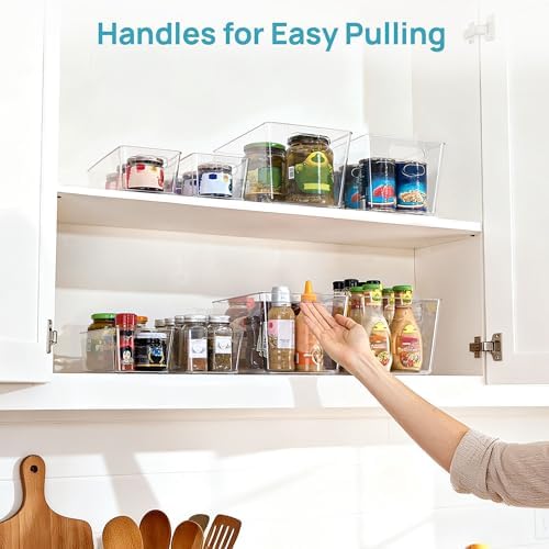 Vtopmart 8 Pack Clear Storage Bins Set for Pantry Organizer