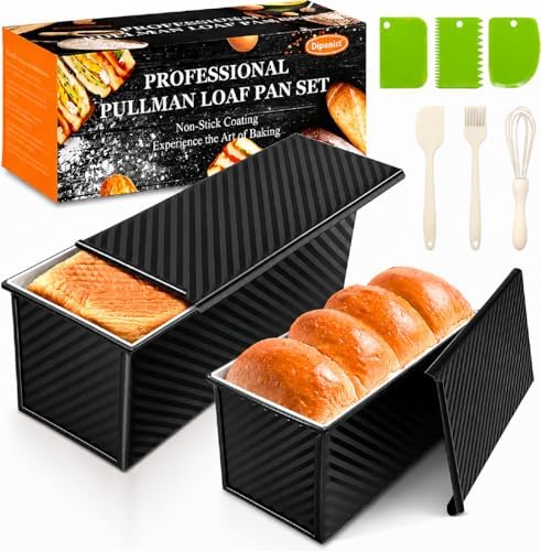 Bread Loaf Pan with Lid, 2-Pack, 2.2LB & 1LB