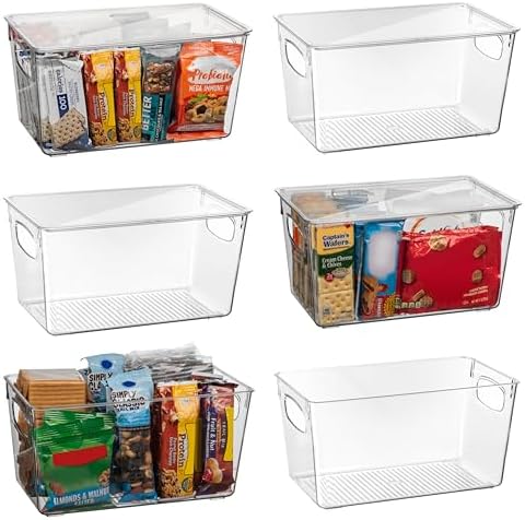 ClearSpace Pantry Storage Bins with Lids for Kitchen & Fridge, 6 Pack