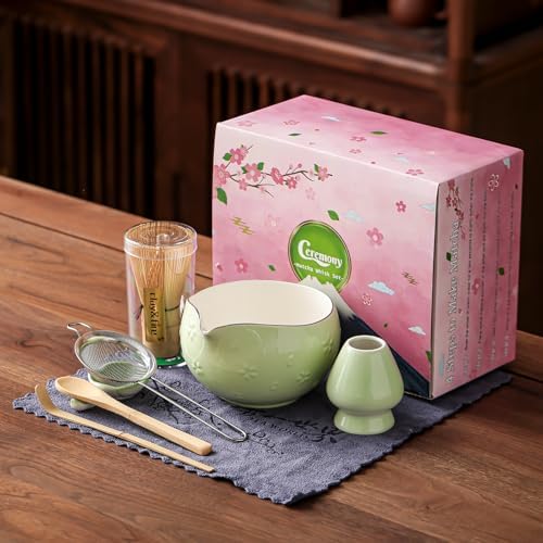 Clay&Fire Matcha Whisk, Handcrafted Bamboo Whisk for Matcha Powder (Light green)