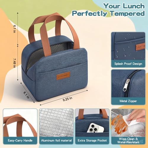 1100ml Bento Box with Bag, Leak Proof with Utensil &Sauce Box Blue