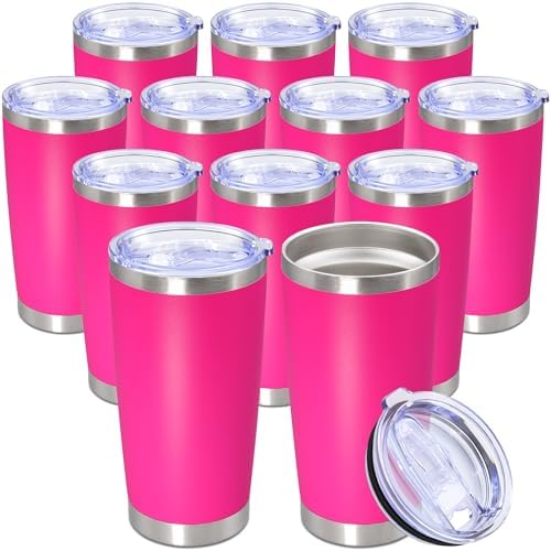 20oz Tumbler Stainless Steel Tumbler Coffee Tumbler with Lid Hot Pink, 12P
