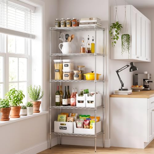 BestOffice | 5-Tier Wire Shelf | 14" x 24" x 60" | Chrome