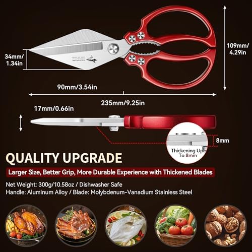 MAD SHARK Heavy Duty Kitchen Shears, All Purpose Kitchen Scissors